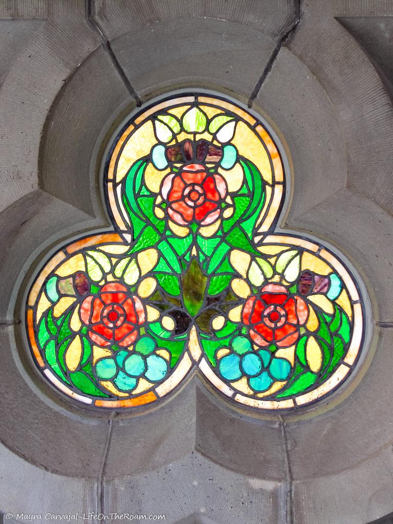 Trefoil with stained glass