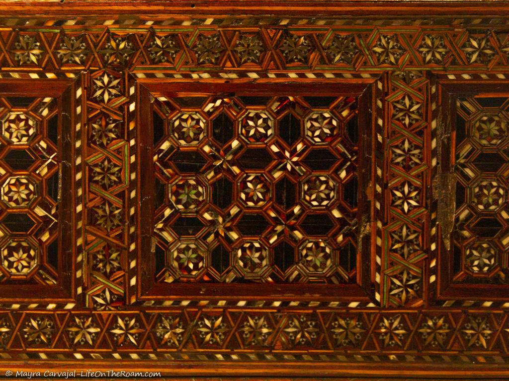 A box with carving and mother-of-pearl ornamentation 