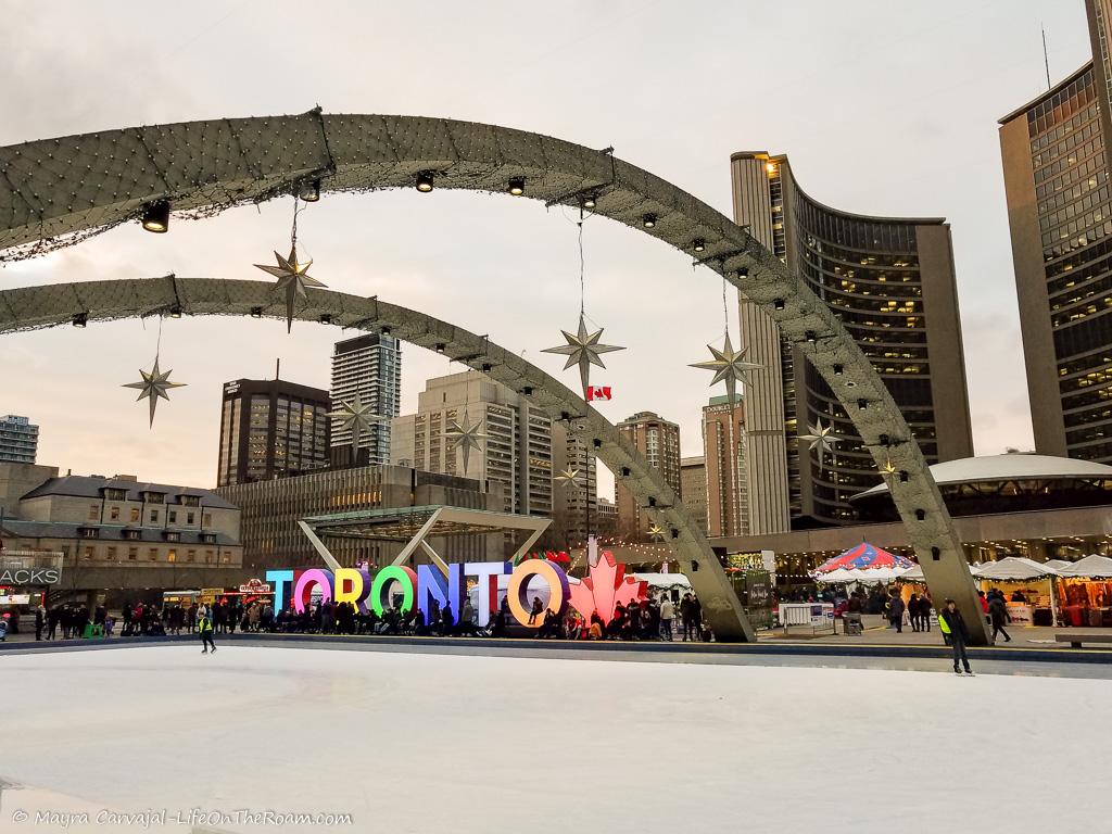 A rink in a public square