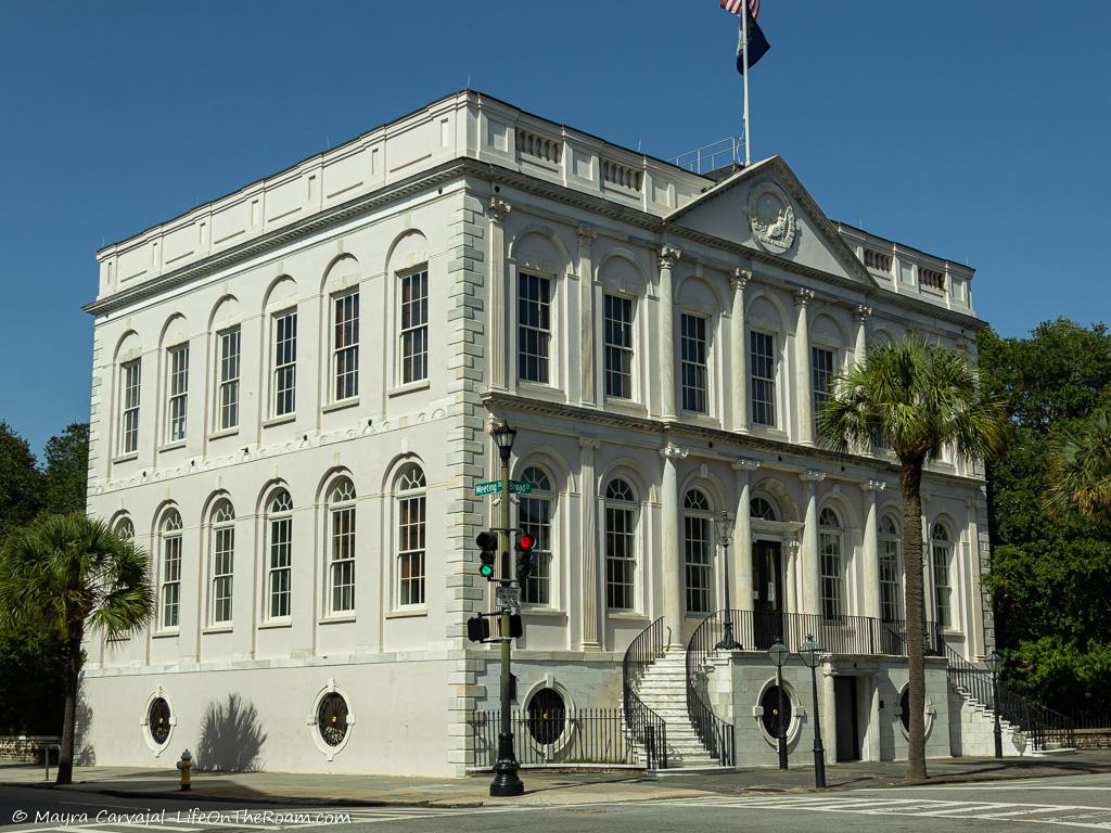 A civic building in white