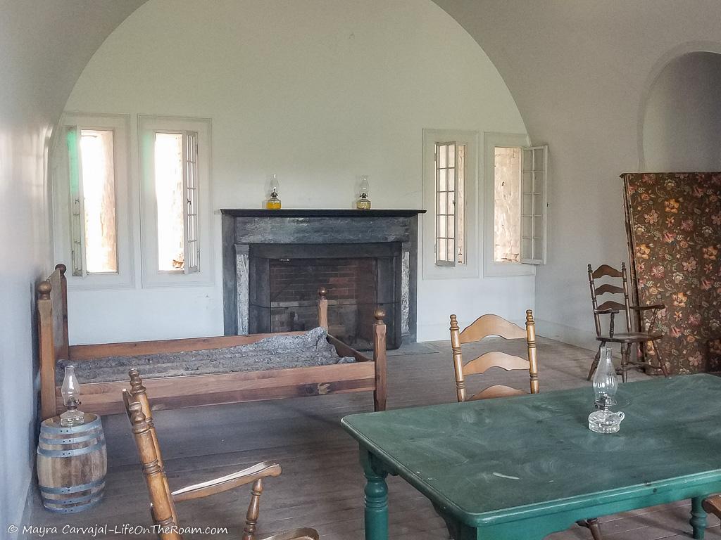 A room in a historic building with period furniture