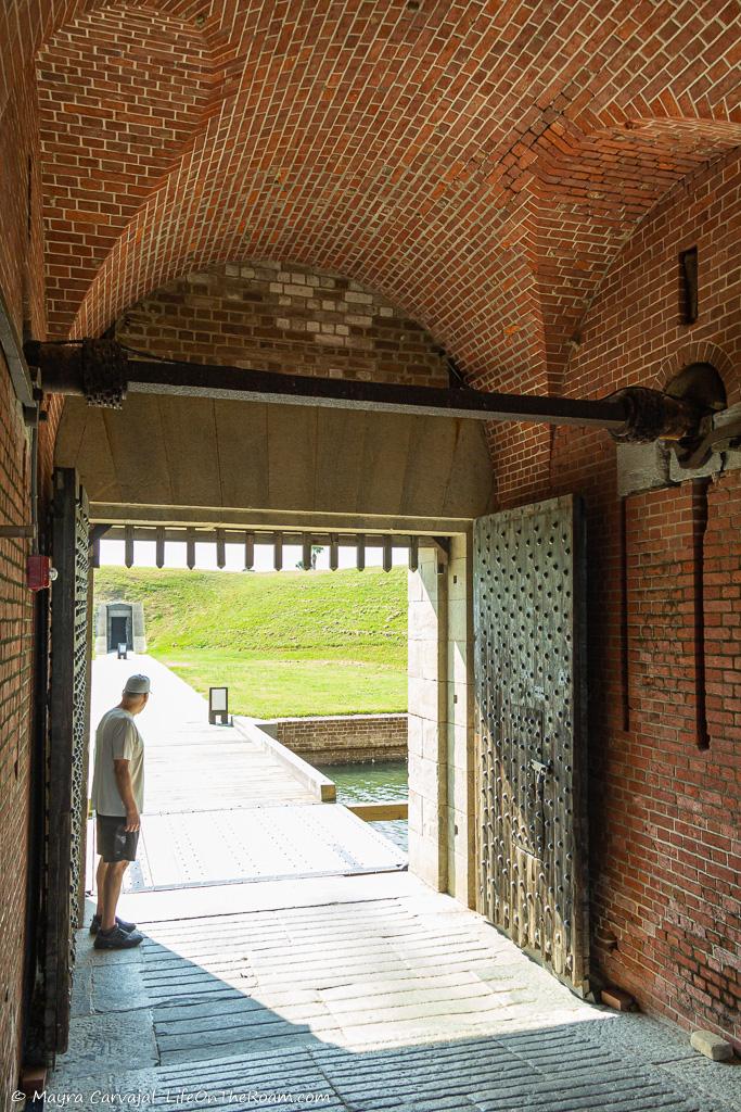 The entrance of a historic fort