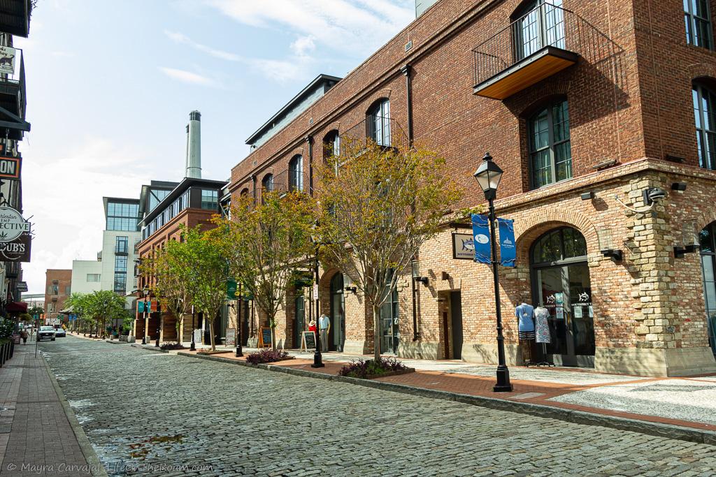 A historic street with ballast stones