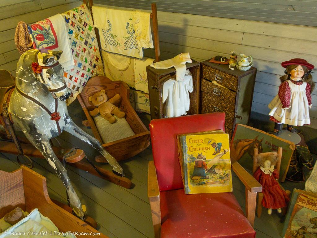 A collection of antique toys