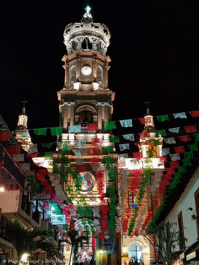 A church with a crown on top