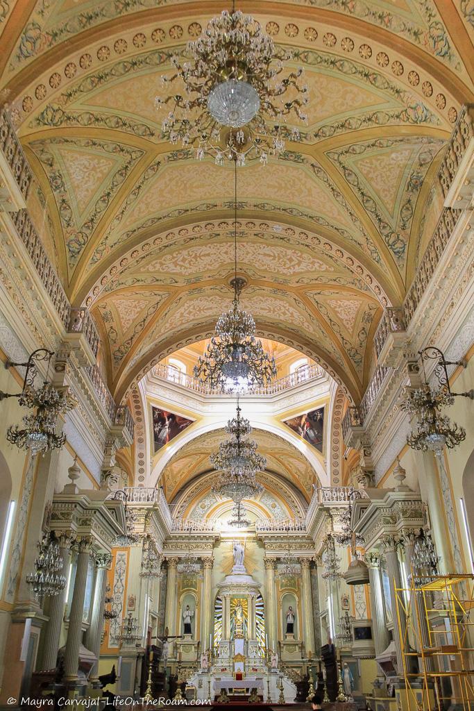 The ornamented nave of a church