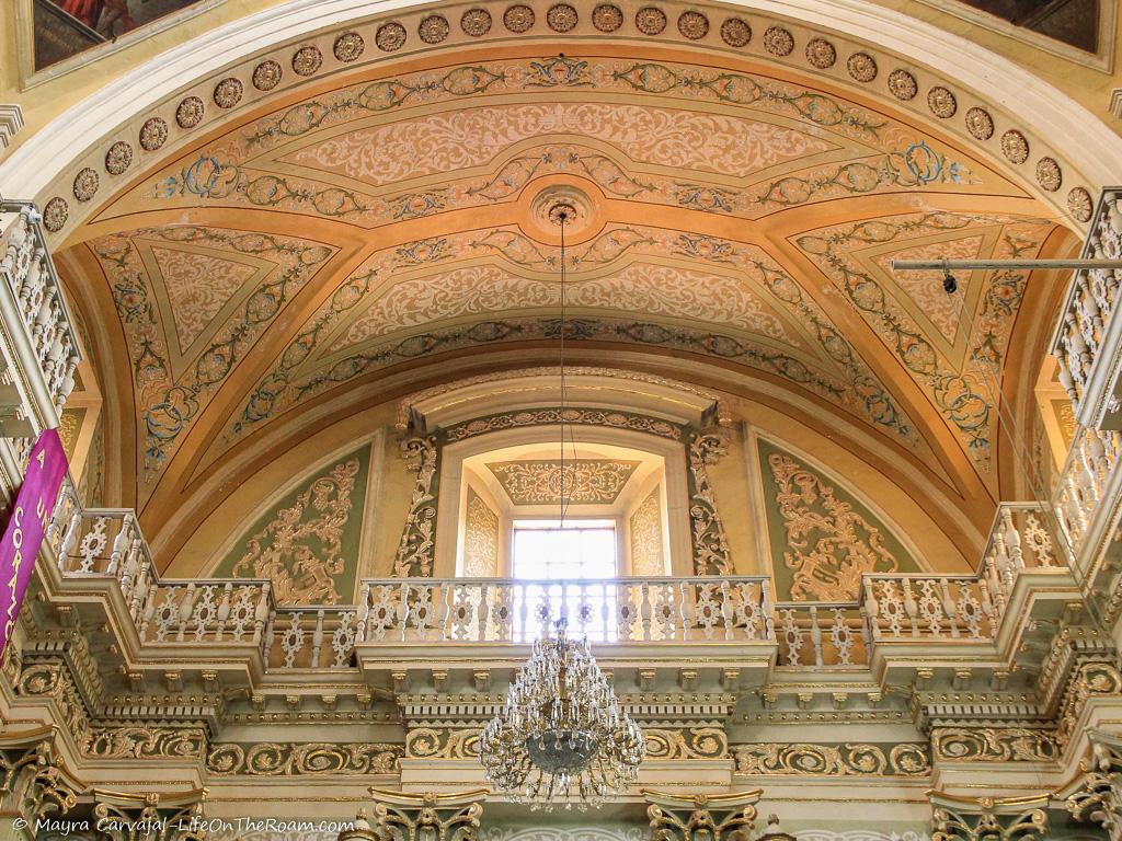 The decorated soffit of a church