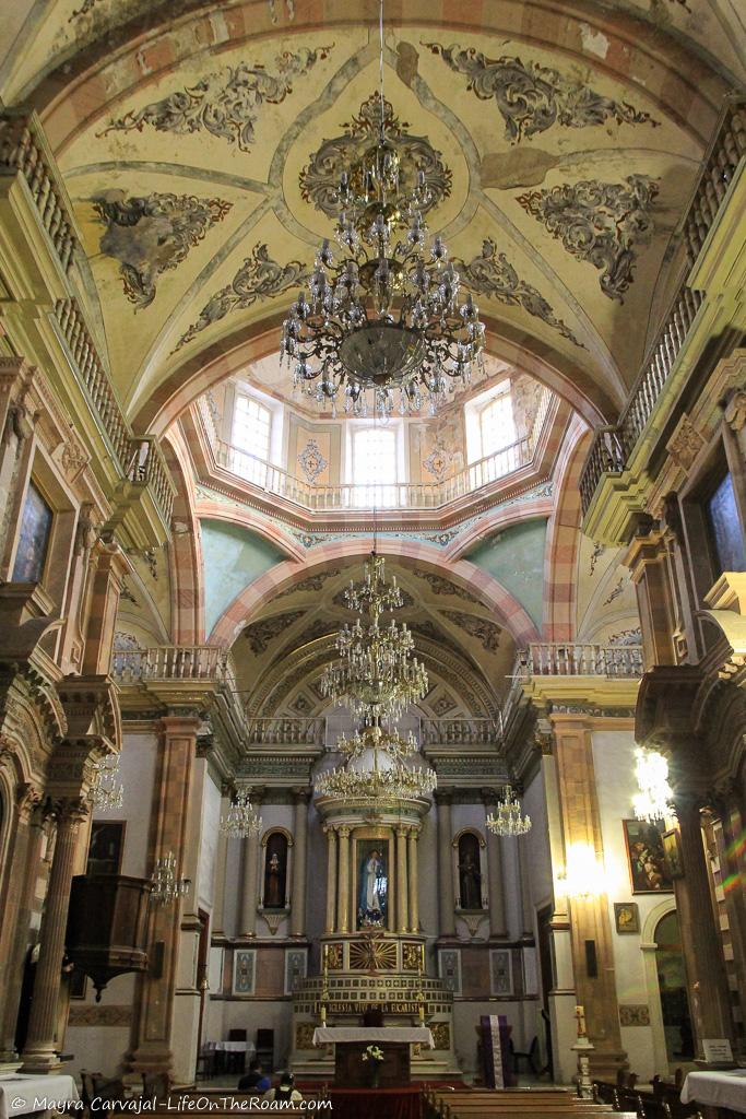 The ornamented interiors of a church