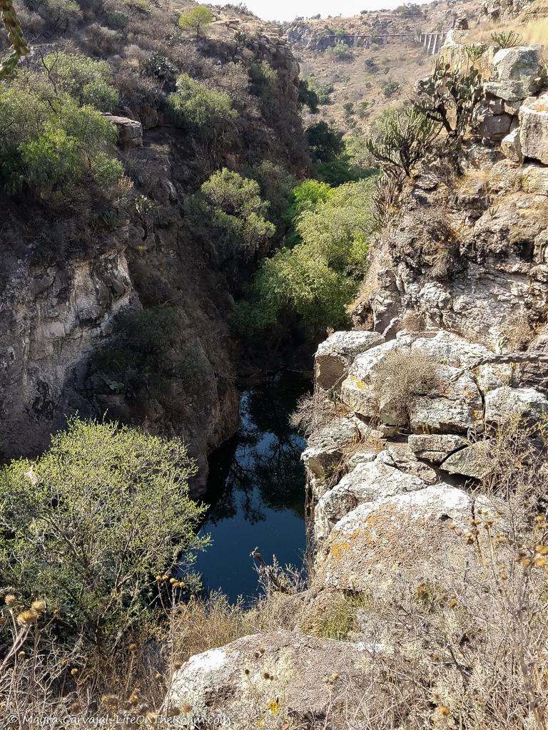 A pool in a canyon