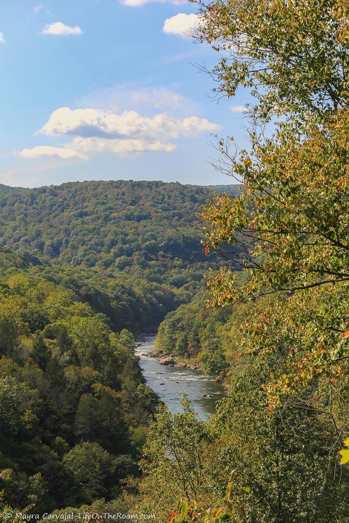 A view of mountains and a river