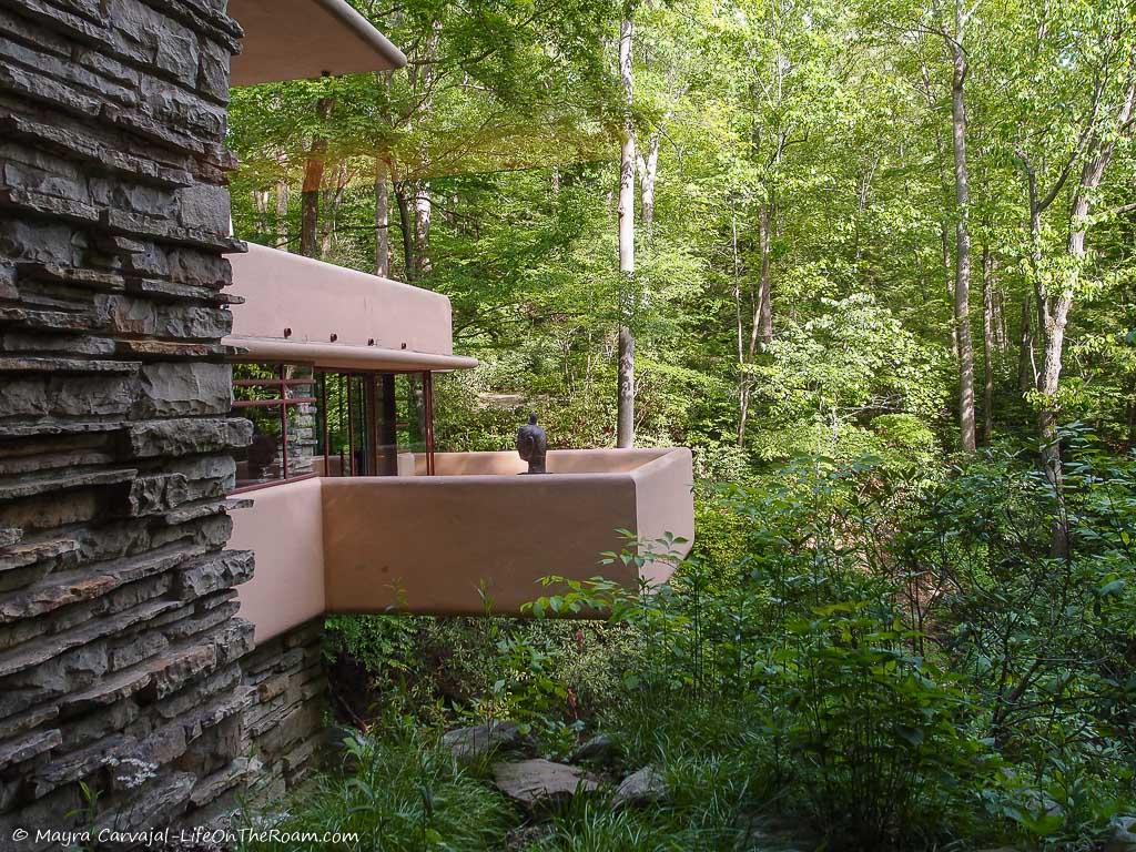 View of a terrace in a forest