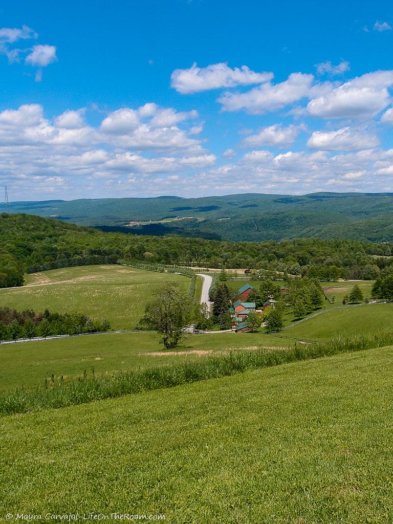 View of green hills 