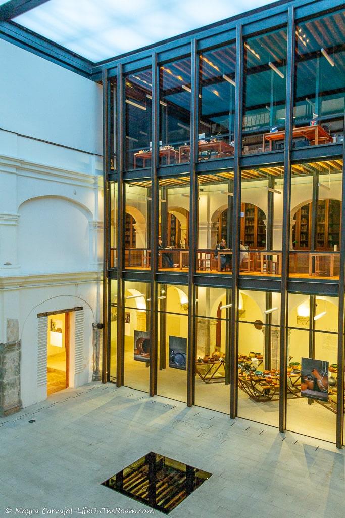 A 3-storey glass atrium