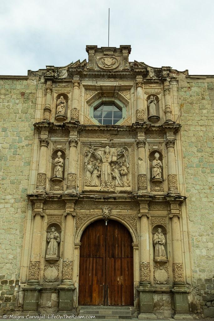A stone church with a Baroque-style façade