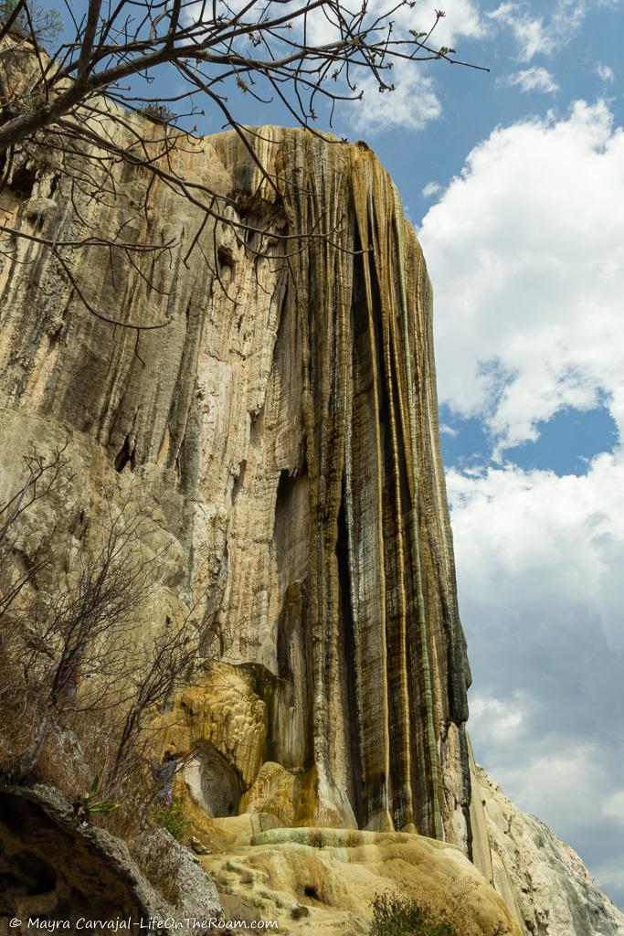 A calcified waterfall seeing from below