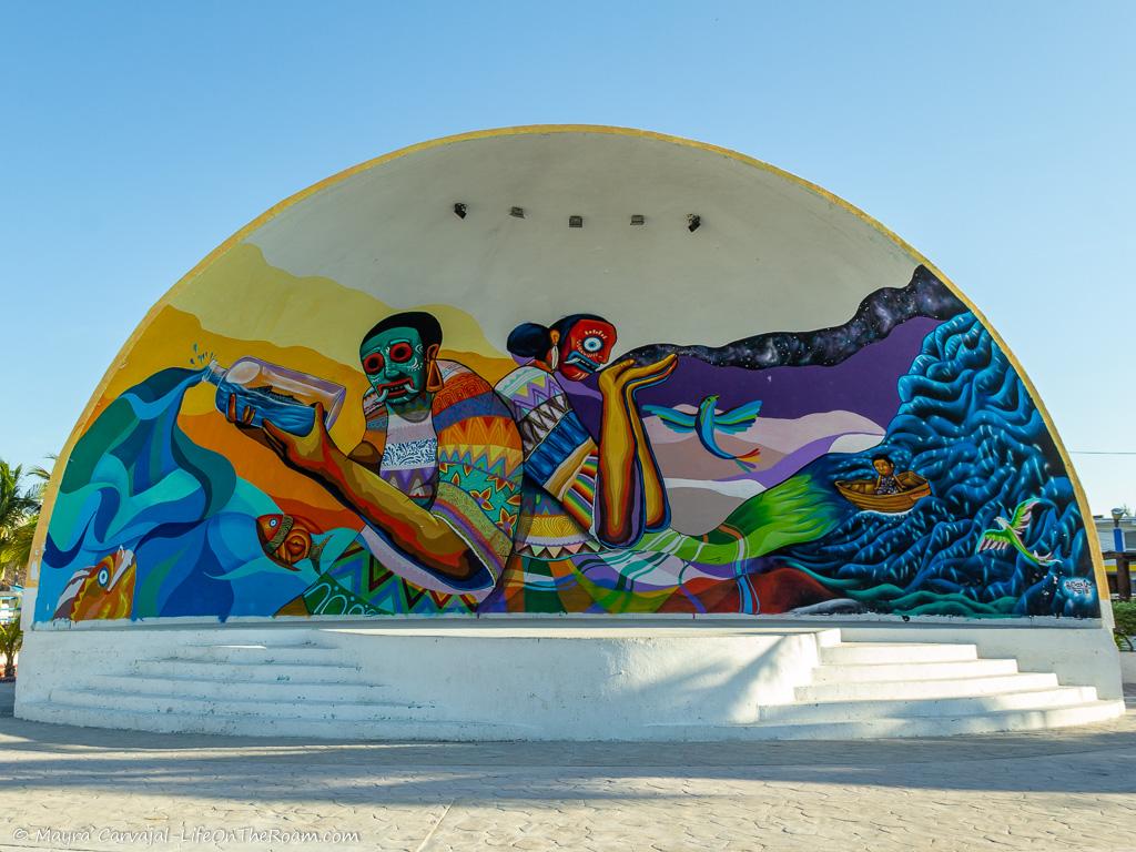 A mural painted in an amphitheatre