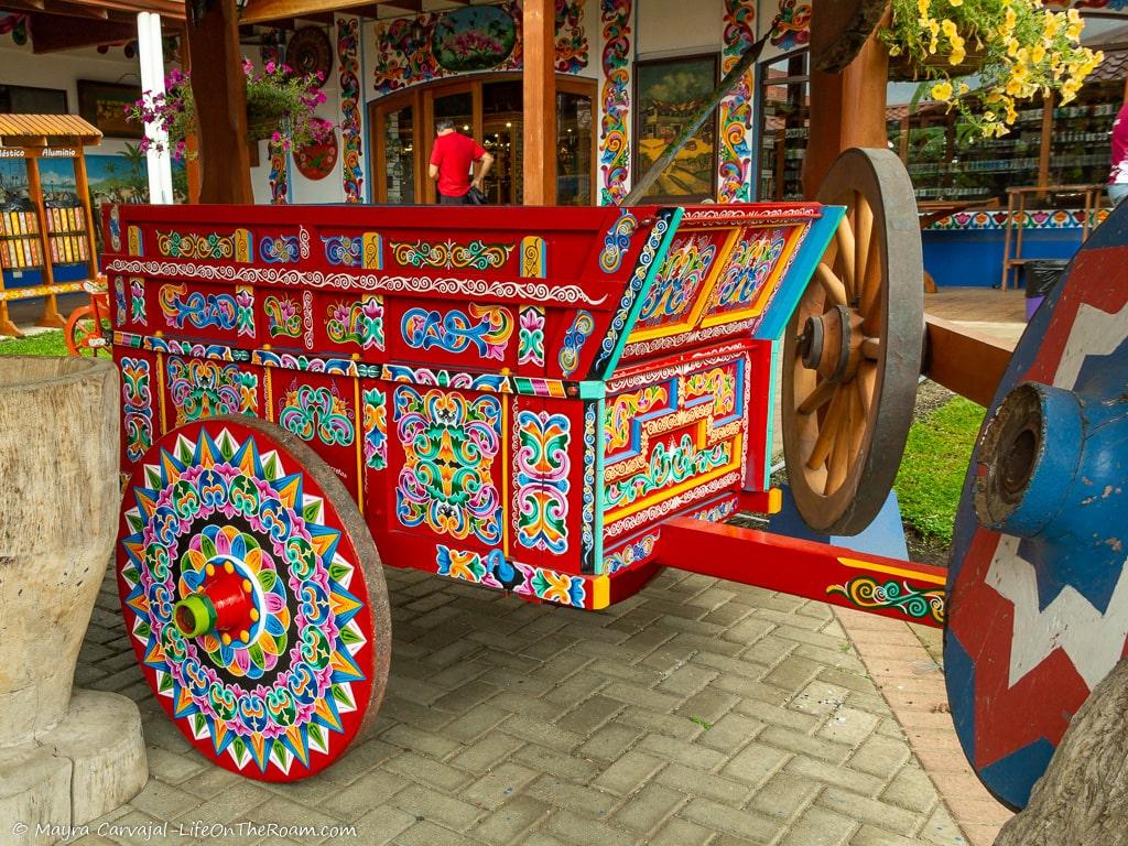 A decorated oxcart