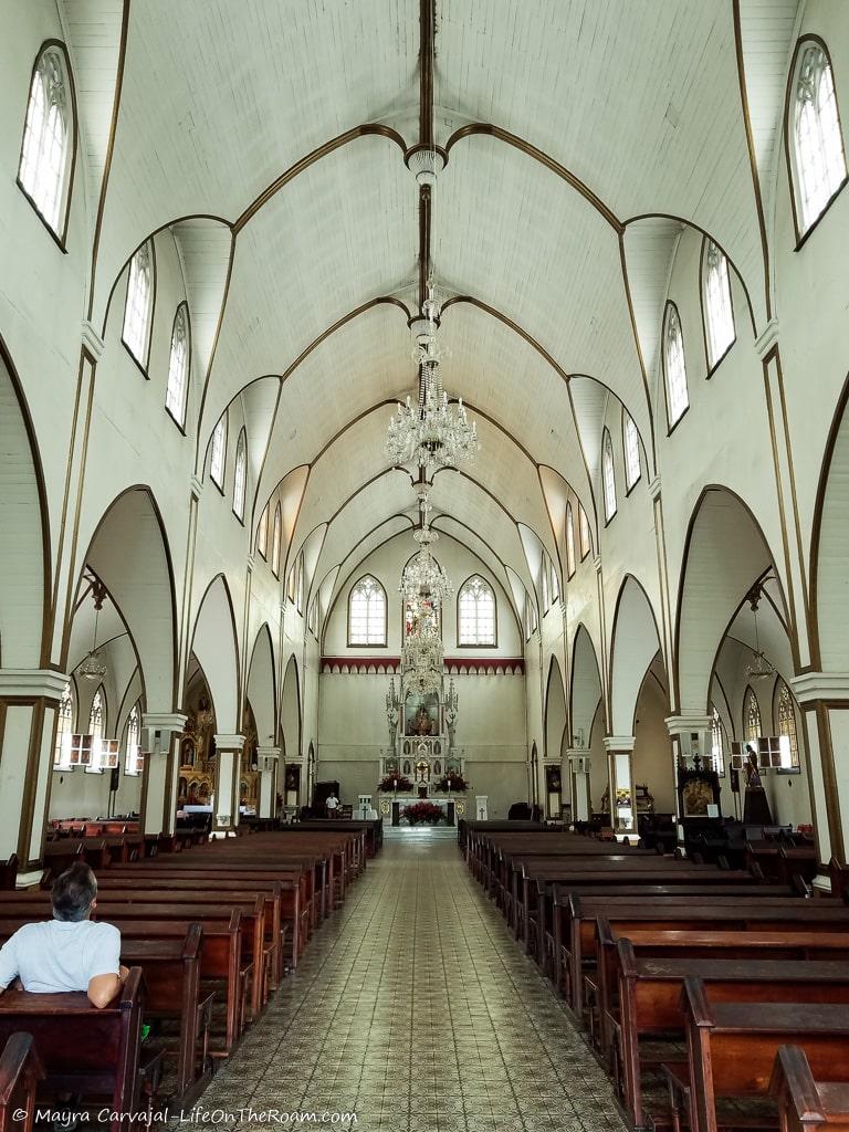 The interior of a church in white