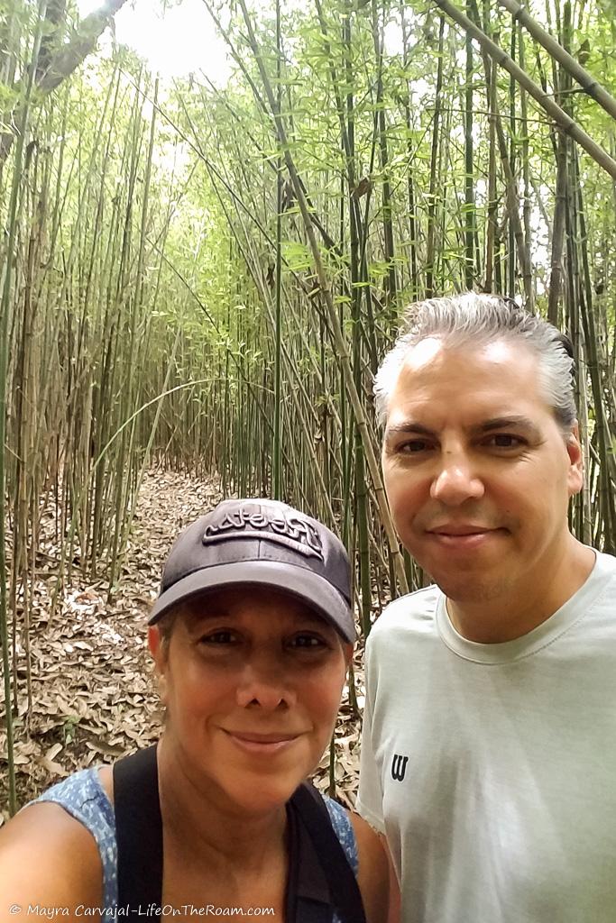 A couple in a bamboo trail