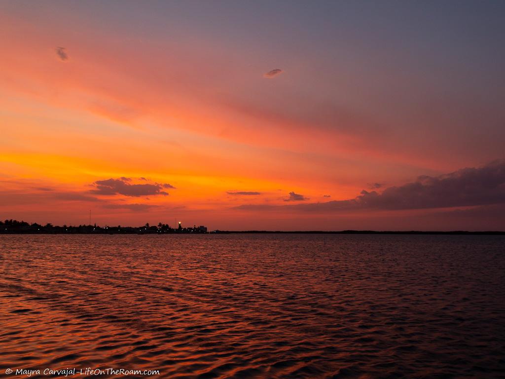 A sunset over the sea