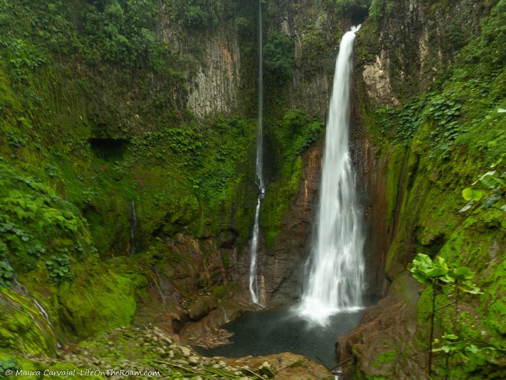 A tall waterfall