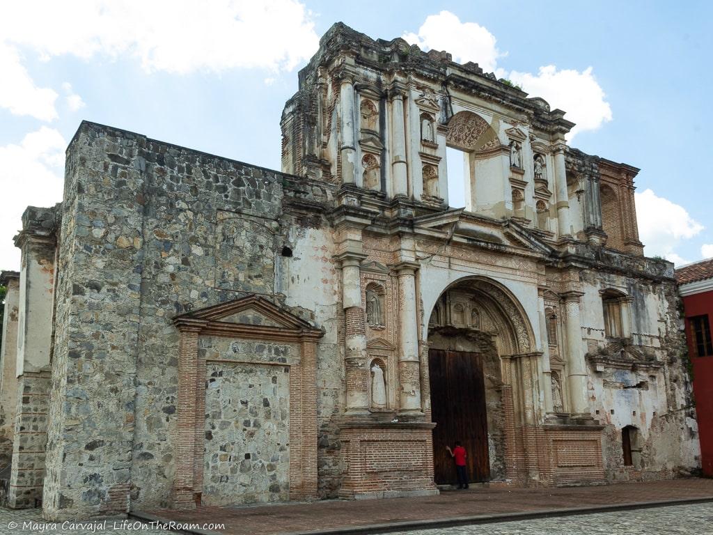The restored ruins of a Baroque-style temple