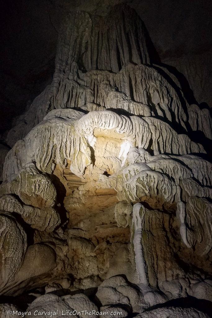 Petrified falls inside a cave
