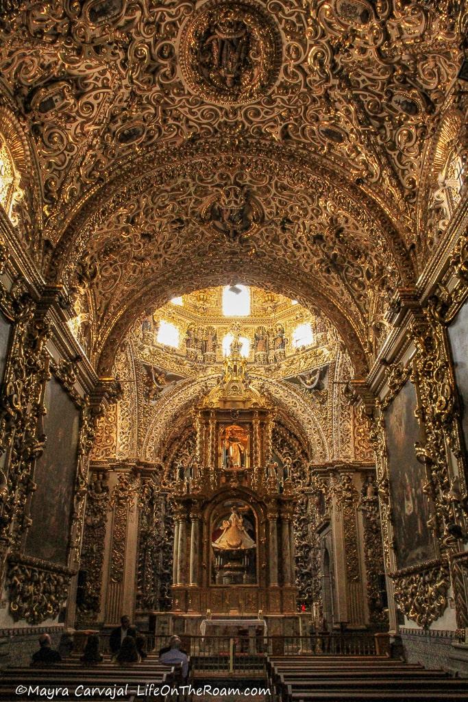 A Baroque-style chapel covered in gold