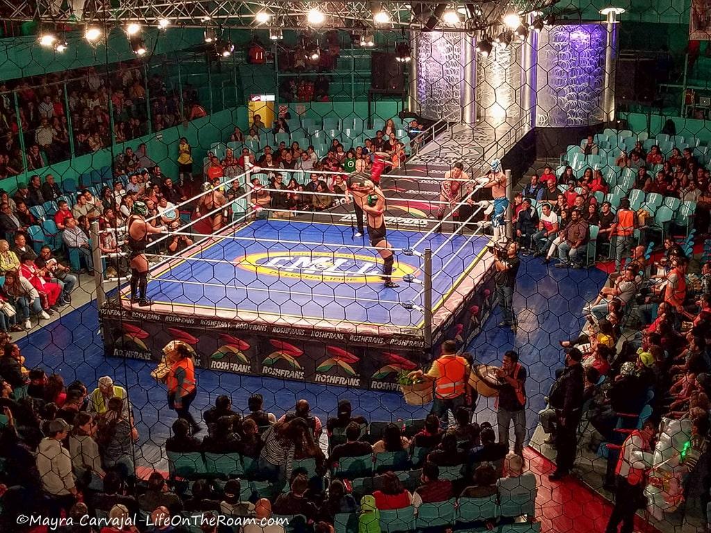 A Mexican wrestling ring 