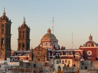 A skyline with ancient church domes and towers