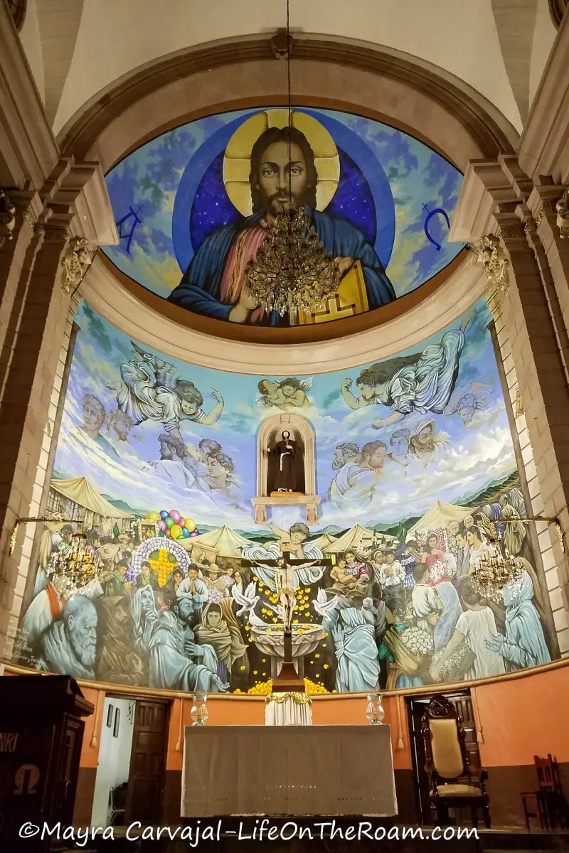 A mural in the central apse of a church