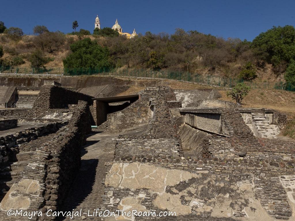 Uncovered layers inside an ancient pyramid