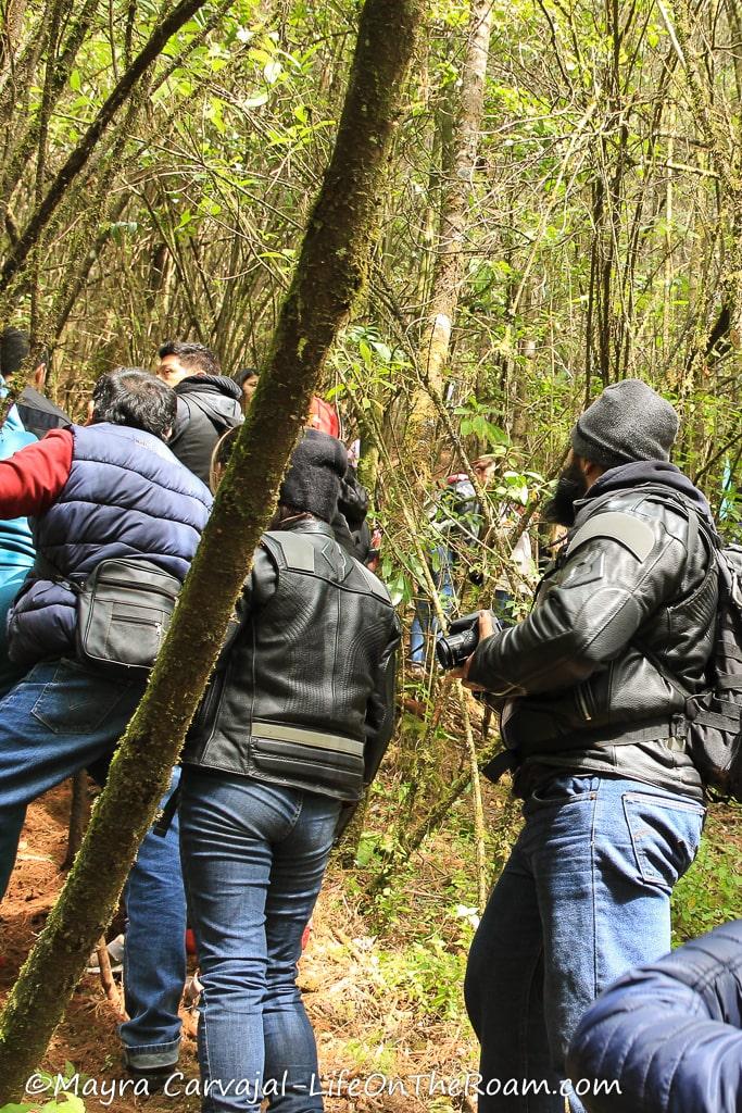 People standing on a hiking trail