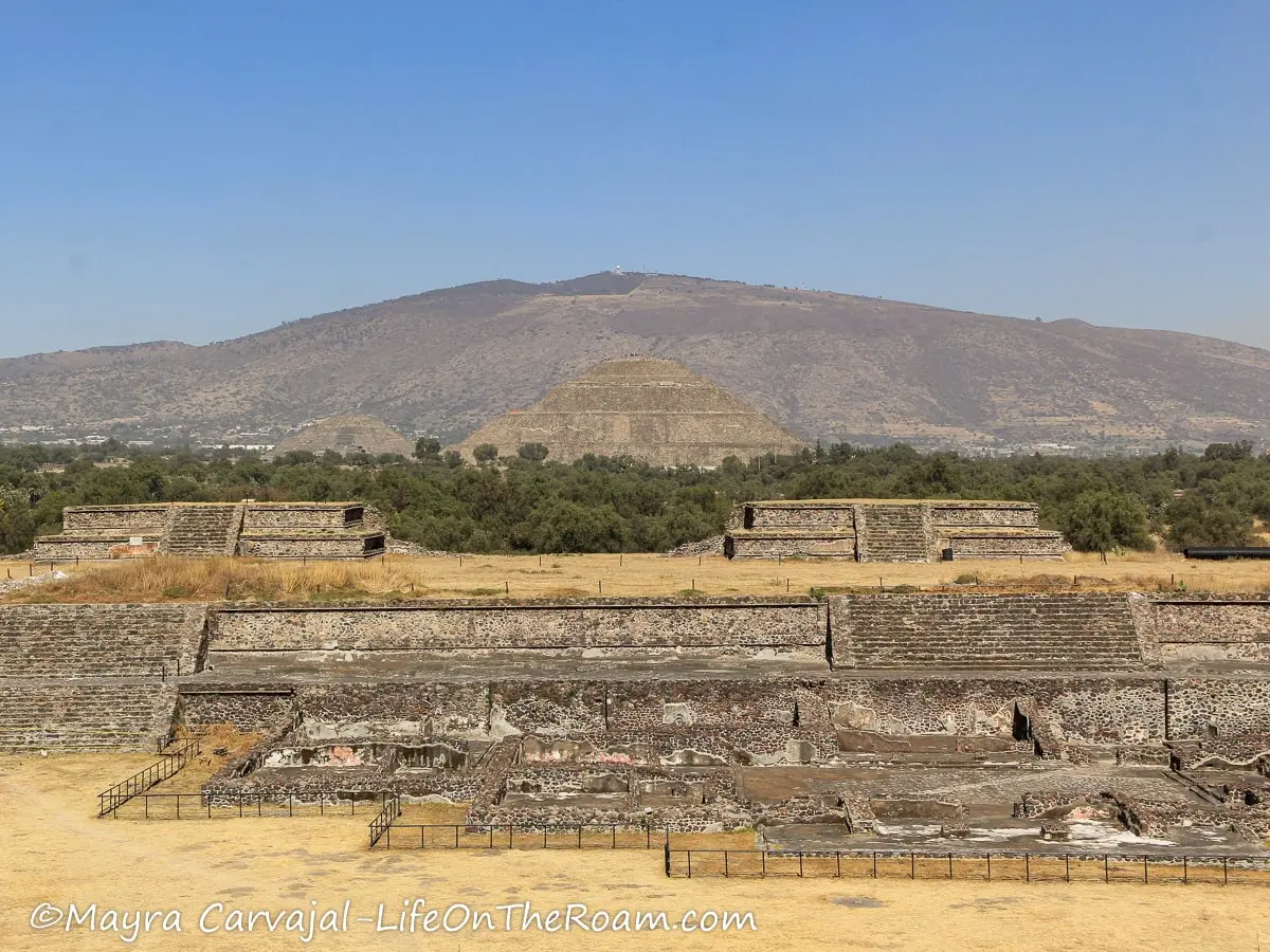 Low pyramids in an archeological site