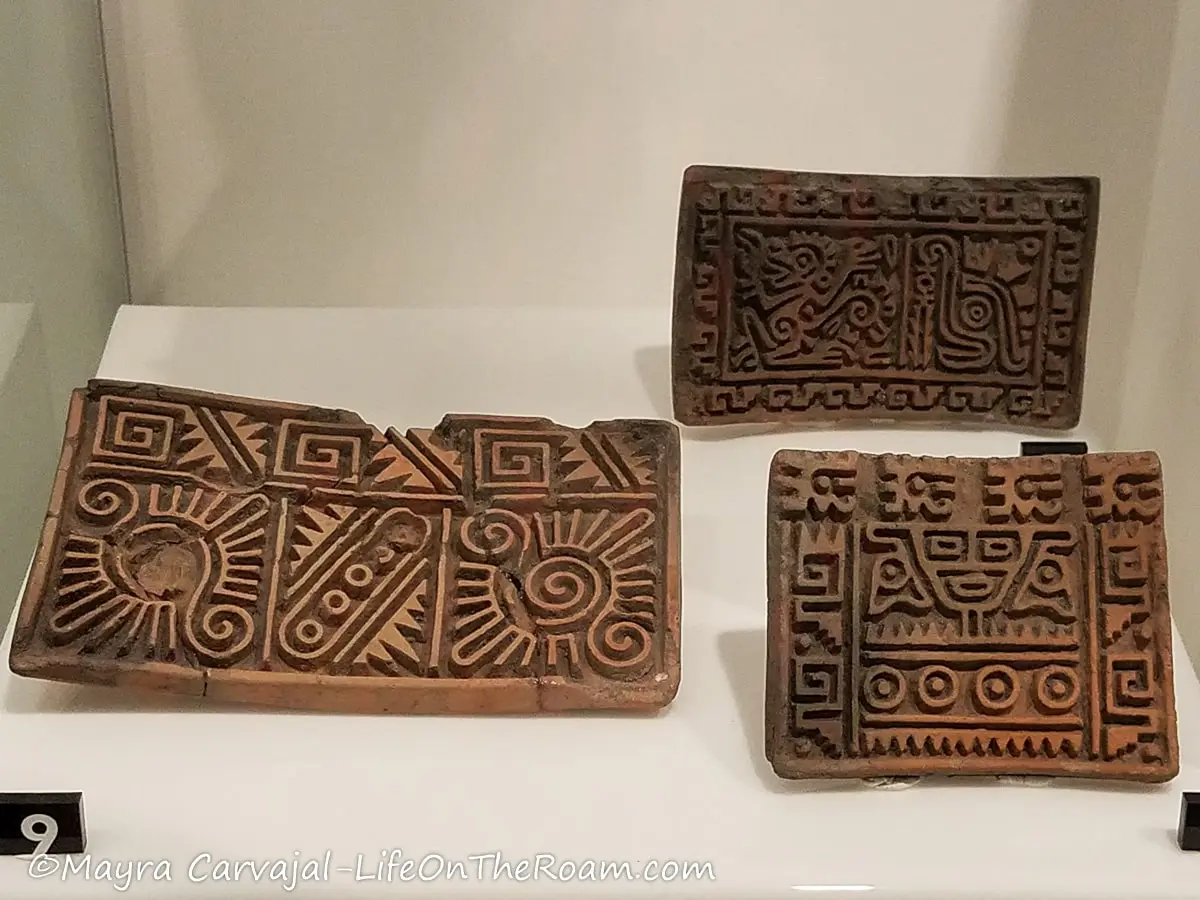 Ancient seals in clay with geometric patterns