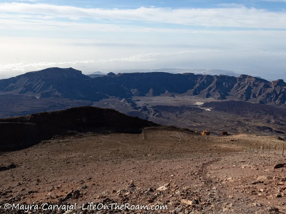 View of an old crater of a volcano