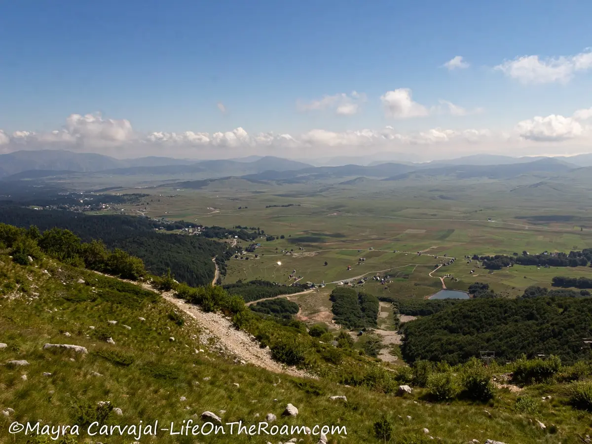 View of a green valley from a high point