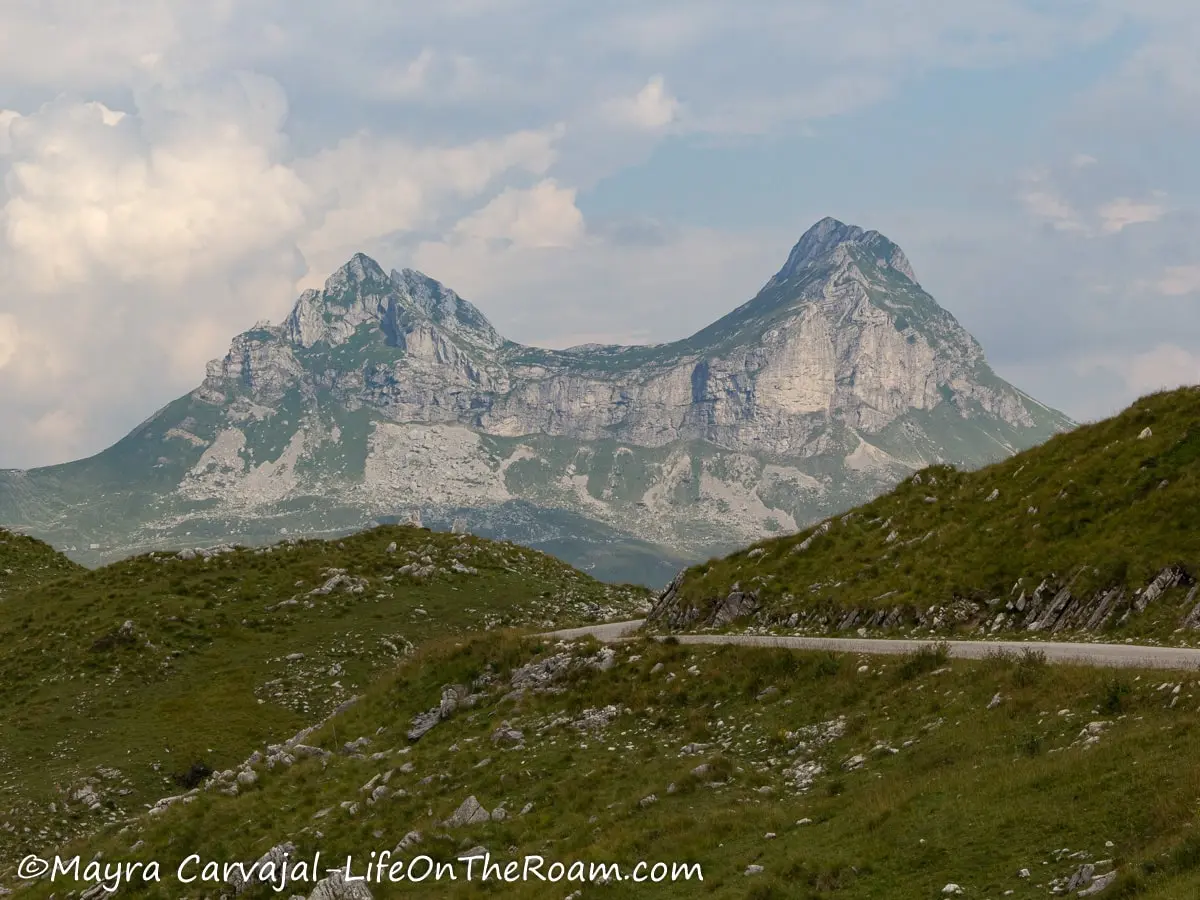 A mountain with two peaks resembling a saddle