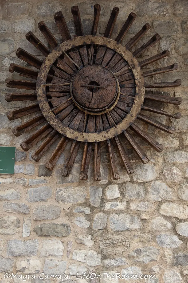 Remains of a wood wheel used in a water mill