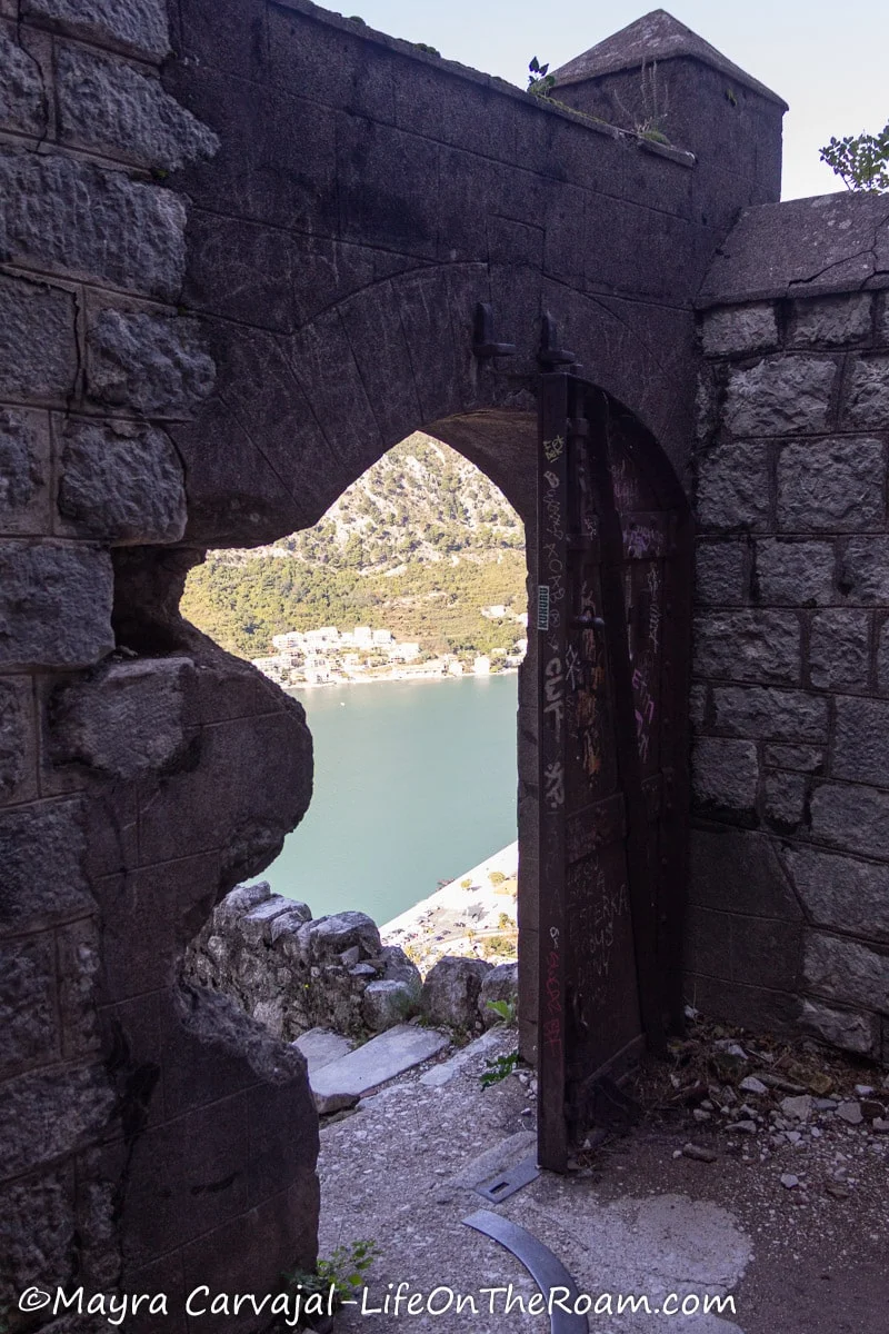 Remains on an old entrance door to a former fortress