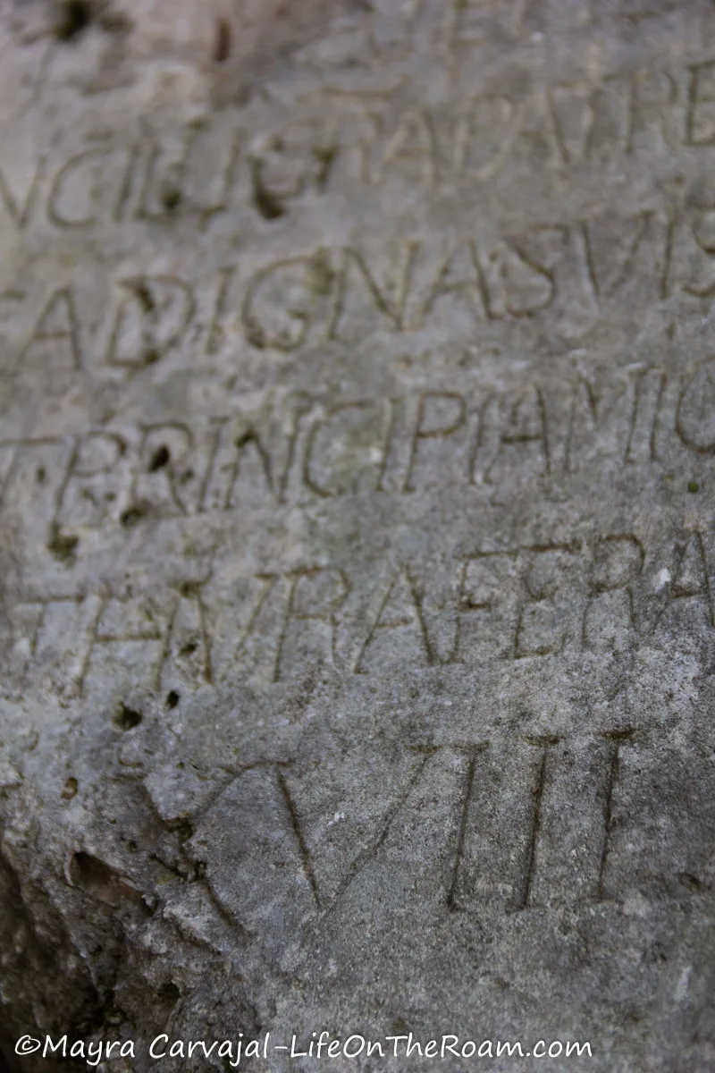 A stone with inscriptions in Latin