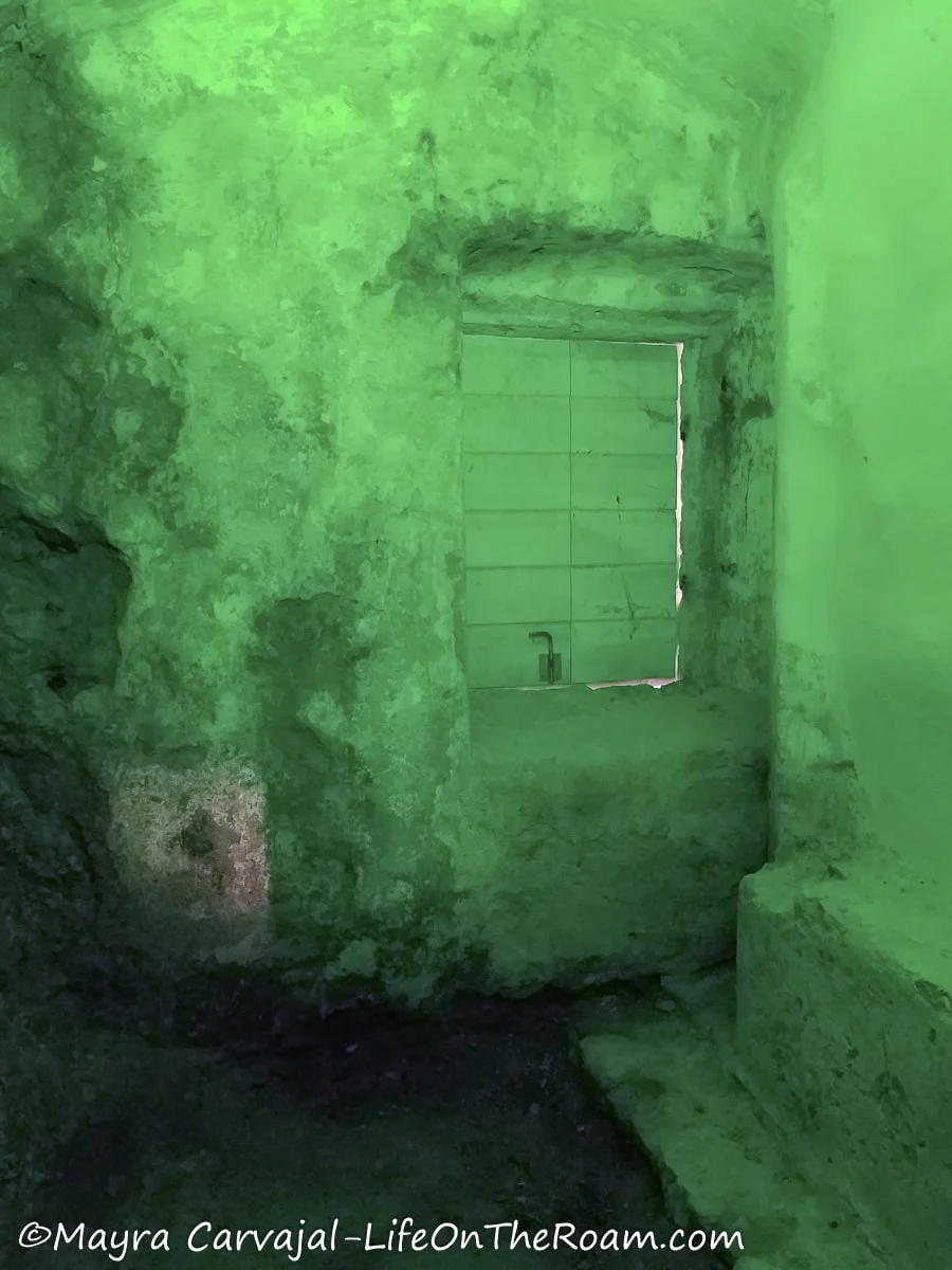 A bare room in an old building