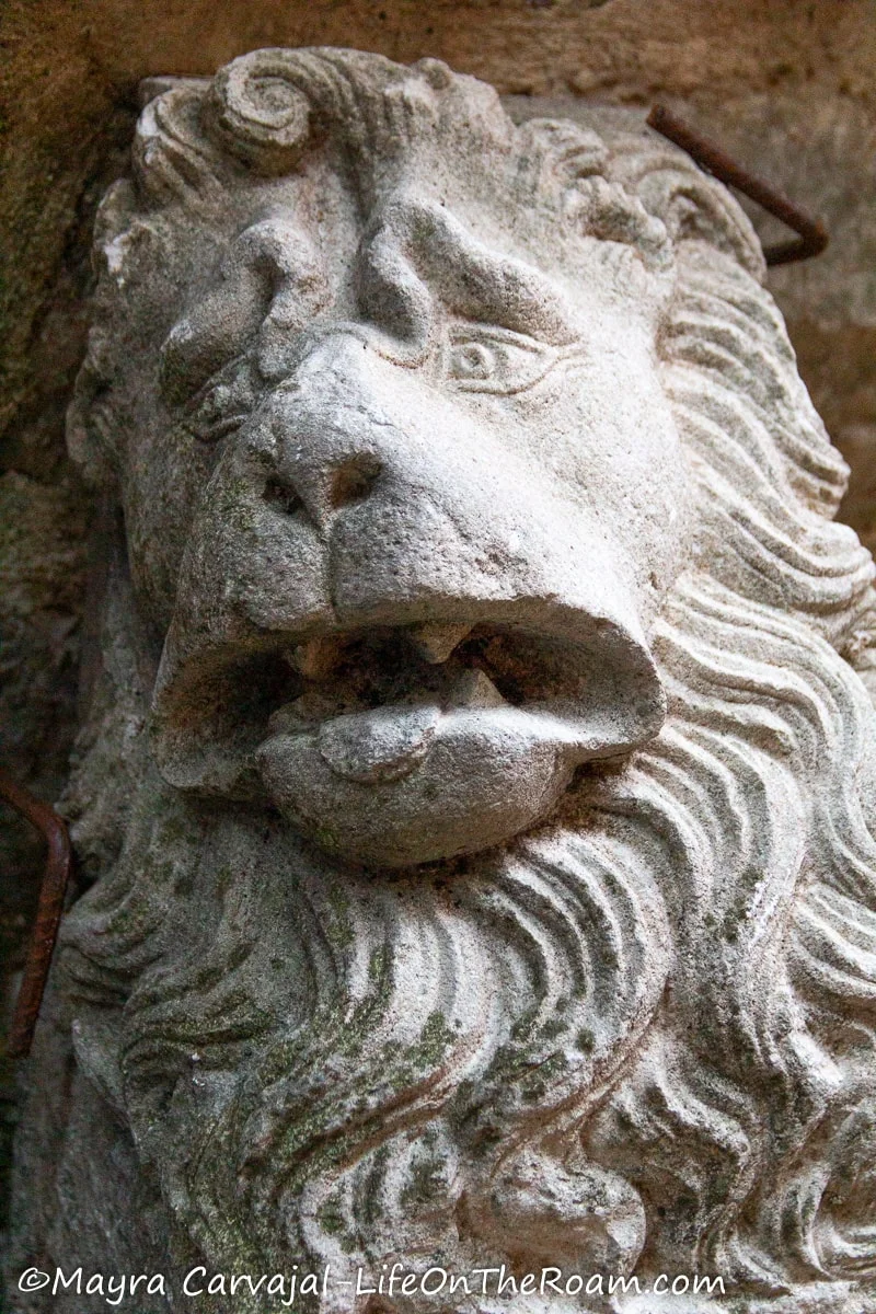 A lion figure as an architectural ornament
