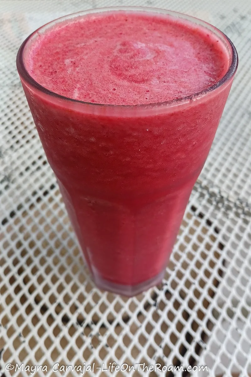 A red smoothie