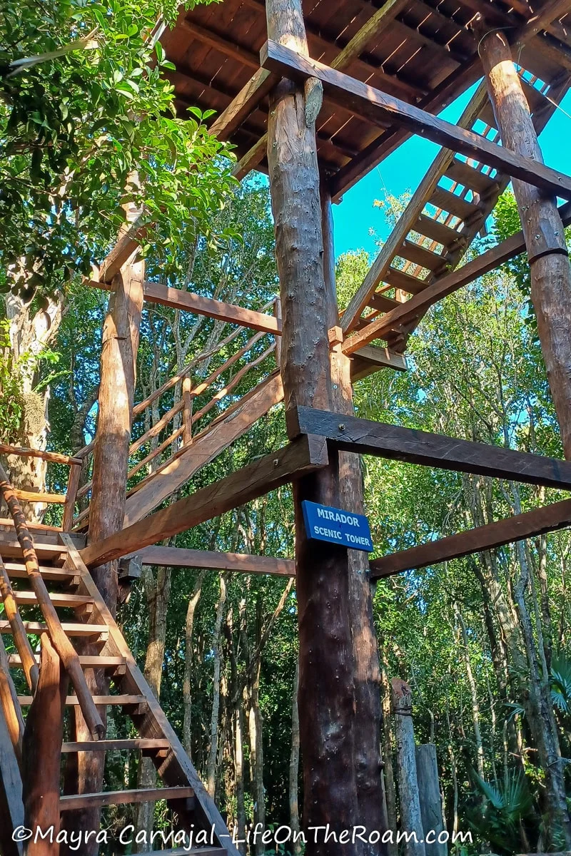 An observation tower in a jungle